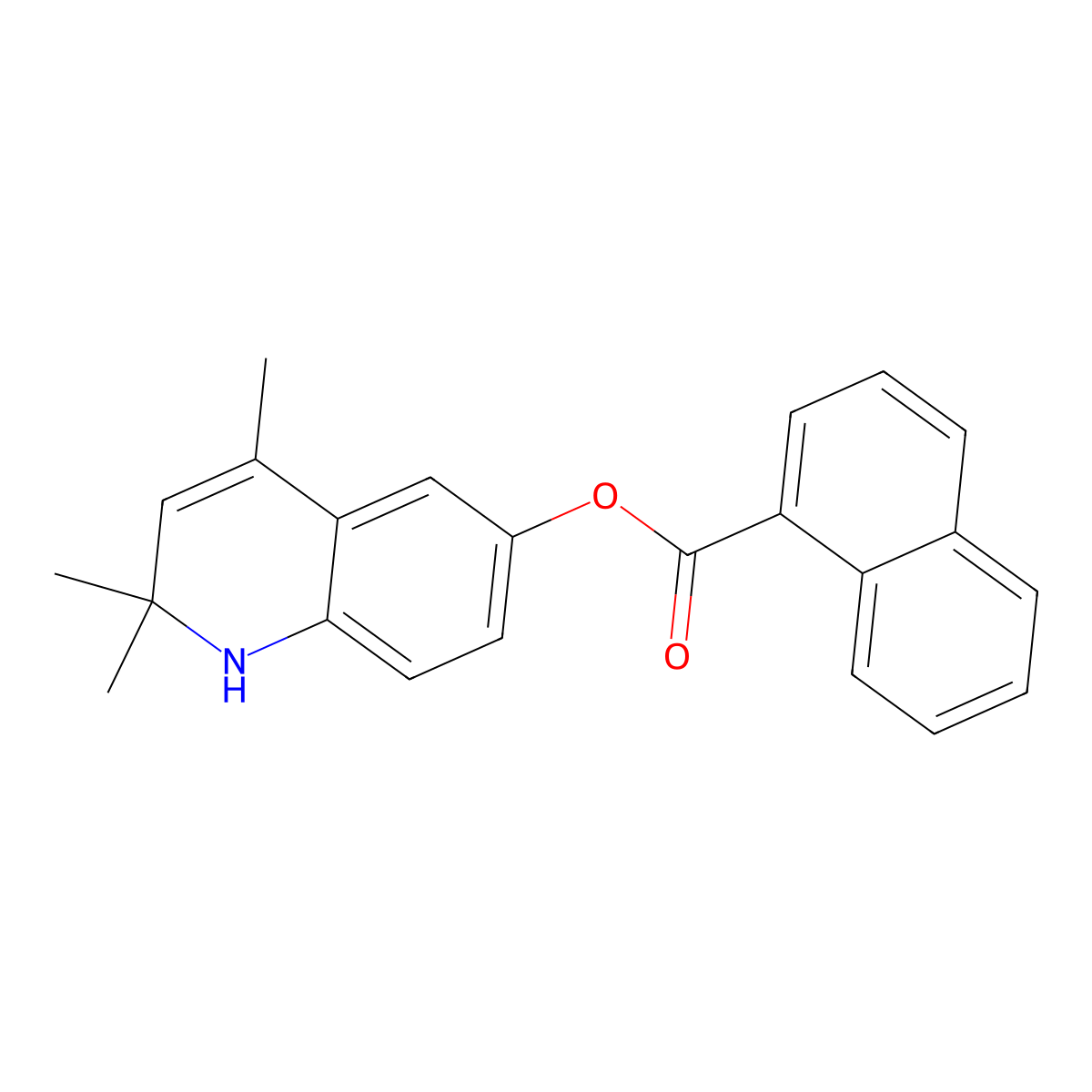 2,2,4-Trimethyl-1,2-dihydro-6-quinolinyl 1-naphthoate molecular structure, CAS 300838-16-8