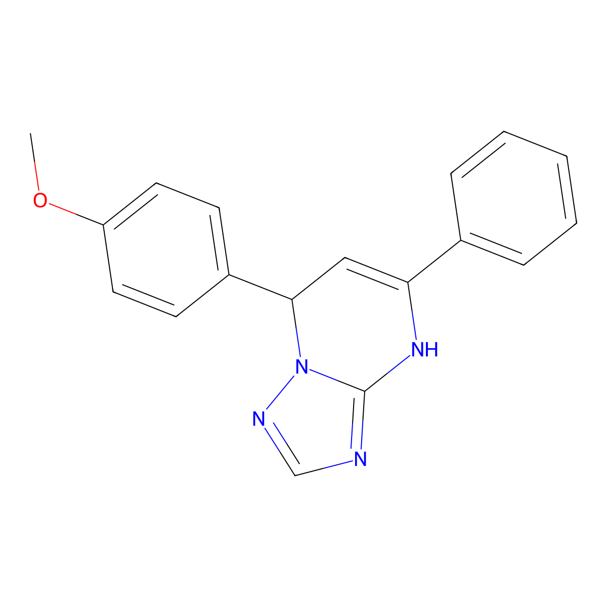 7-(4-Methoxyphenyl)-5-phenyl-4,7-dihydro[1,2,4]triazolo[1,5-a]pyrimidine molecular structure, CAS 300838-44-2