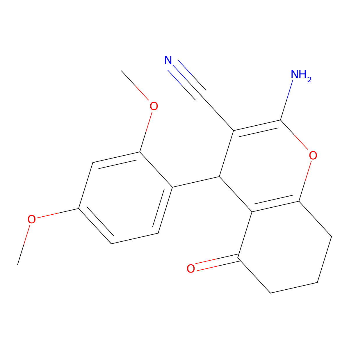 2-amino-4-(2,4-dimethoxyphenyl)-5-oxo-5,6,7,8-tetrahydro-4H-chromene-3-carbonitrile molecular structure, CAS 300838-88-4