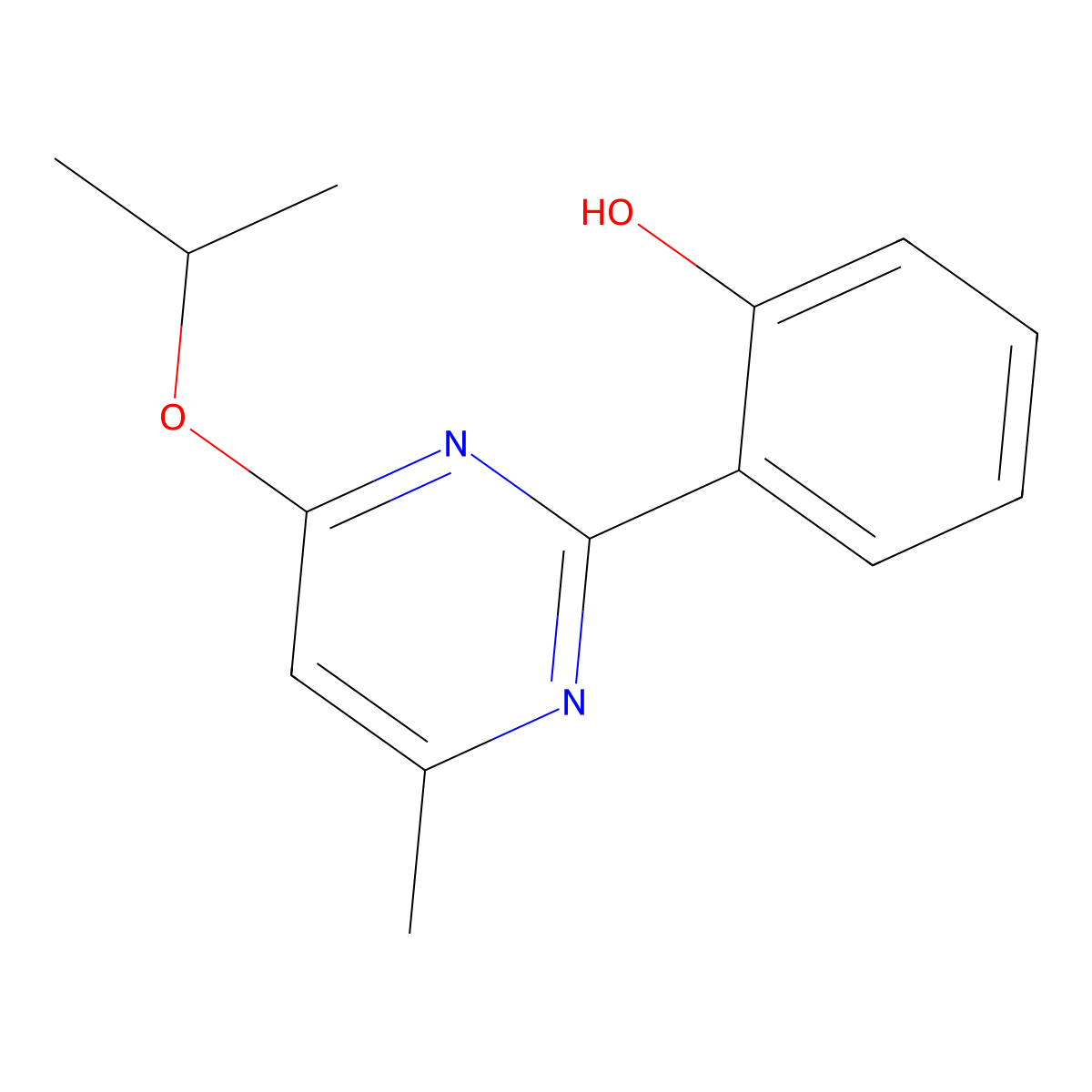 2-(4-Isopropoxy-6-methyl-2-pyrimidinyl)phenol molecular structure, CAS 300839-40-1