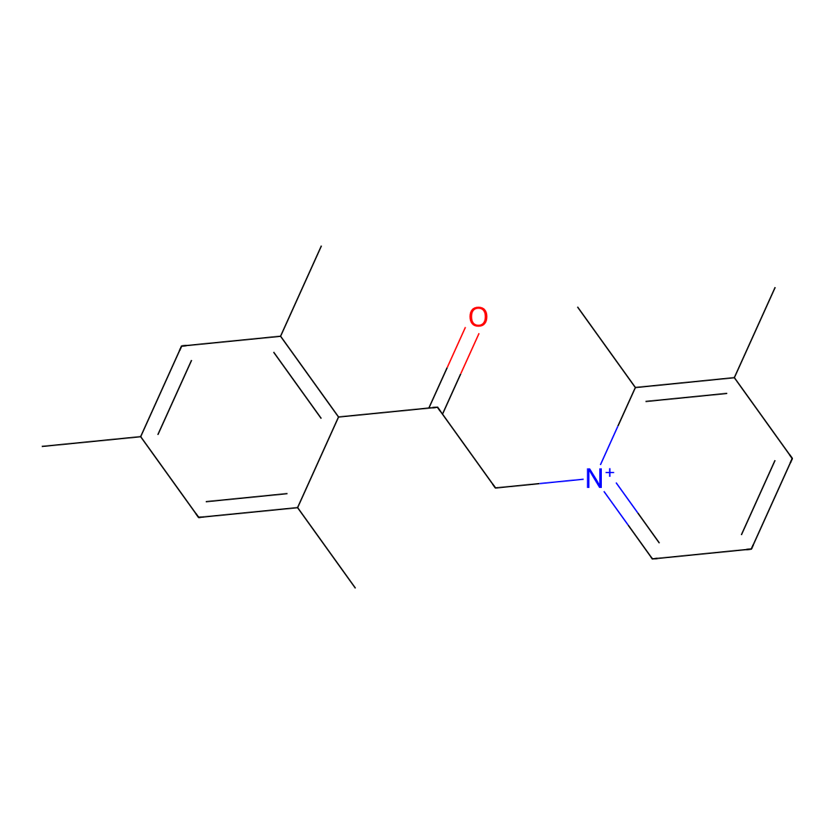2,3-Dimethyl-1-[2-oxo-2-(2,4,6-trimethylphenyl)ethyl]pyridinium molecular structure, CAS 300839-41-2