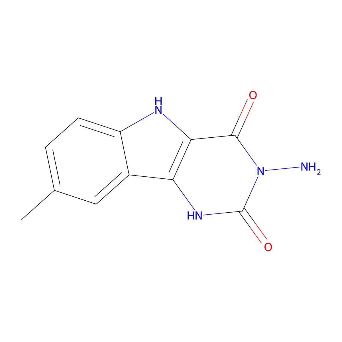 3-Amino-8-methyl-1,5-dihydropyrimido[5,4-b]indole-2,4-dione molecular structure, CAS 300839-55-8