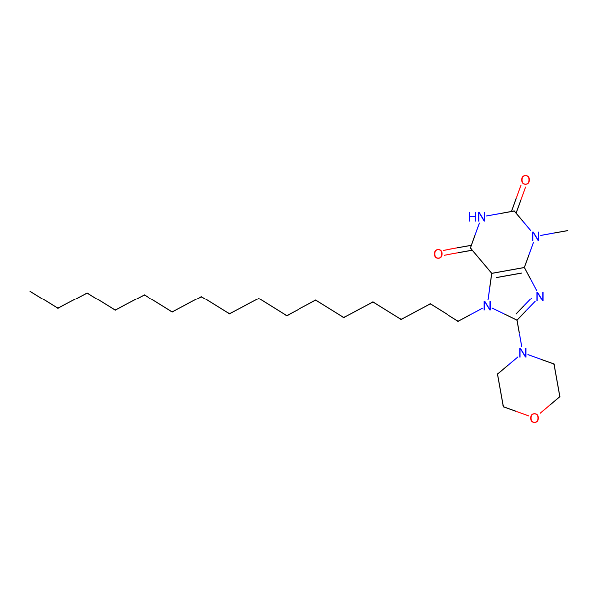 7-Hexadecyl-3-methyl-8-morpholin-4-yl-3,7-dihydro-purine-2,6-dione molecular structure, CAS 300839-56-9