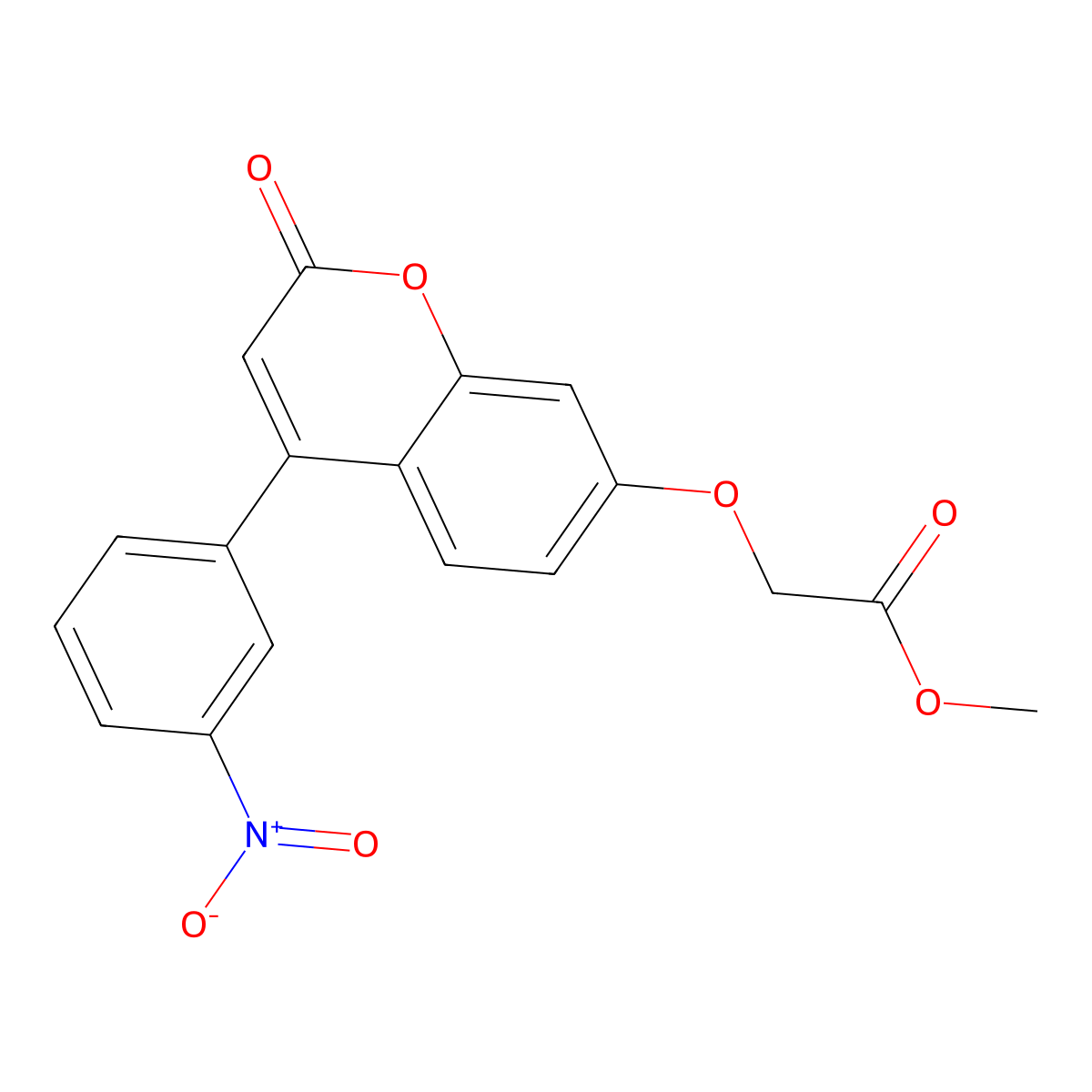 methyl {[4-(3-nitrophenyl)-2-oxo-2H-chromen-7-yl]oxy}acetate molecular structure, CAS 300839-85-4