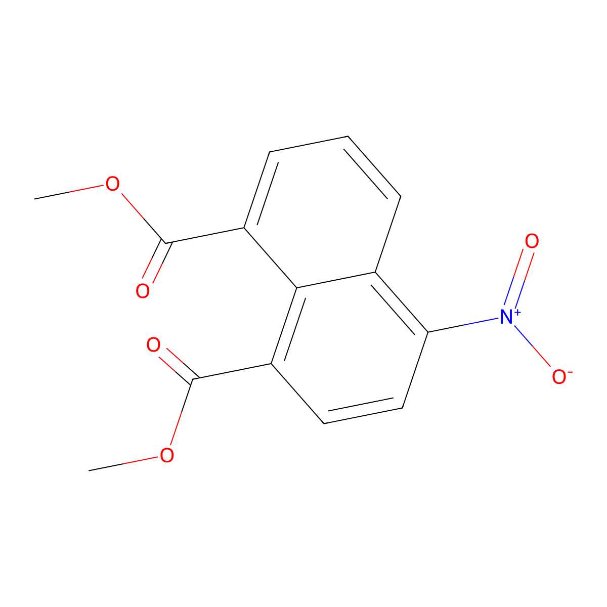 Dimethyl 4-nitronaphthalene-1,8-dicarboxylate molecular structure, CAS 30084-57-2