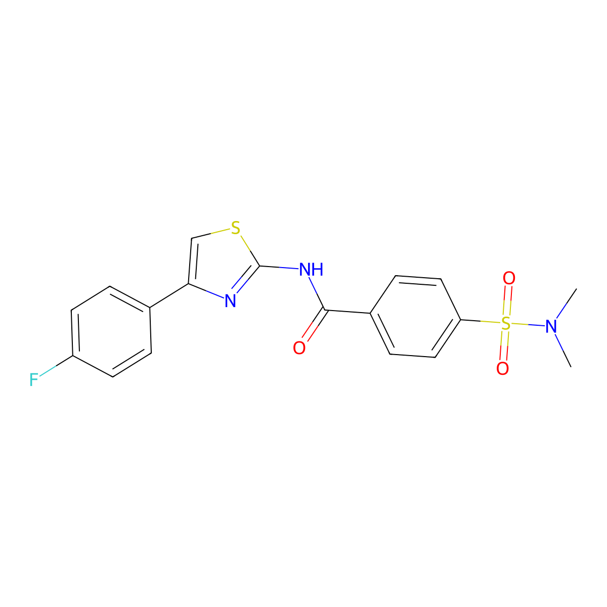 4-(dimethylsulfamoyl)-N-[4-(4-fluorophenyl)-1,3-thiazol-2-yl]benzamide molecular structure, CAS 300849-70-1