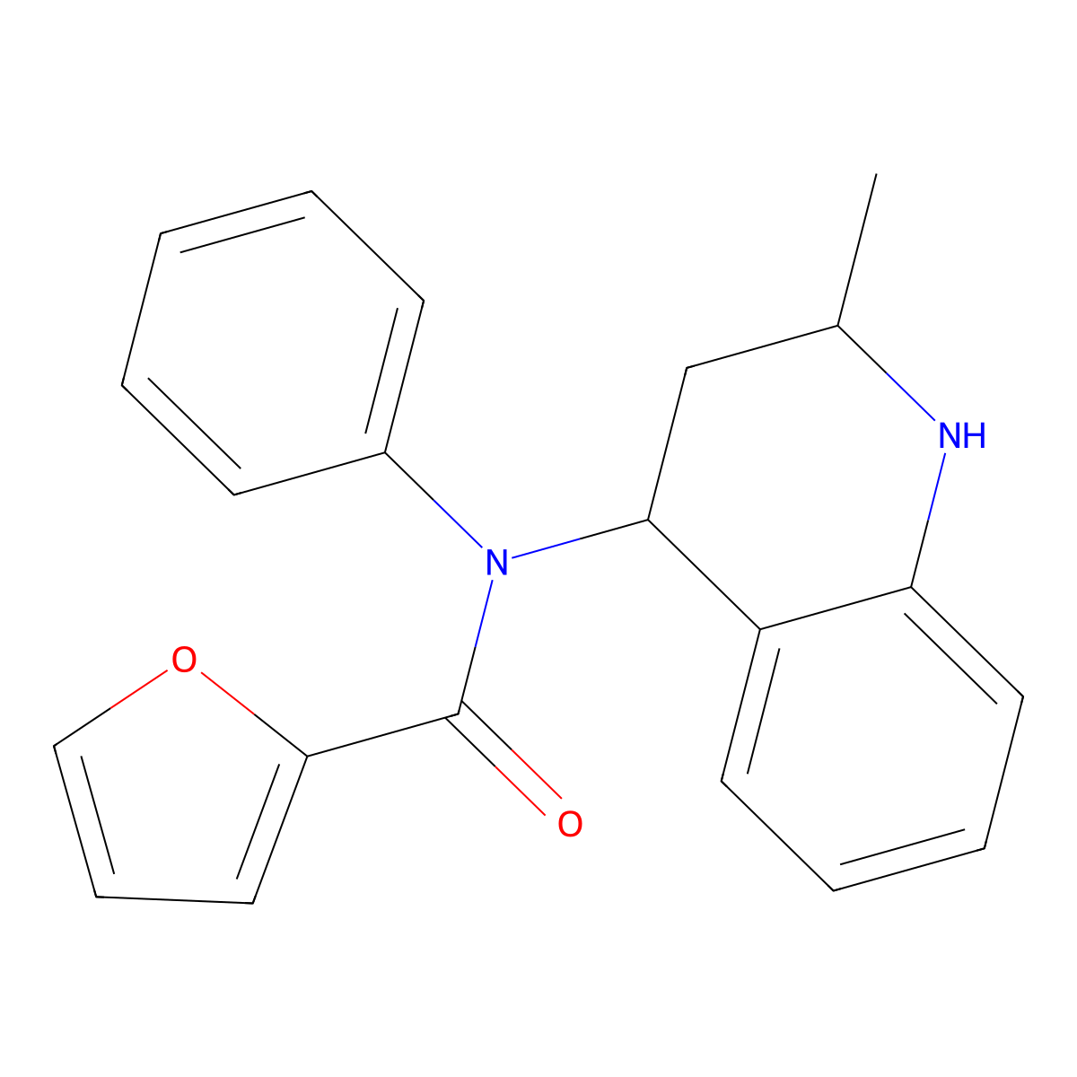 N-(2-methyl-1,2,3,4-tetrahydroquinolin-4-yl)-N-phenylfuran-2-carboxamide molecular structure, CAS 300850-53-7