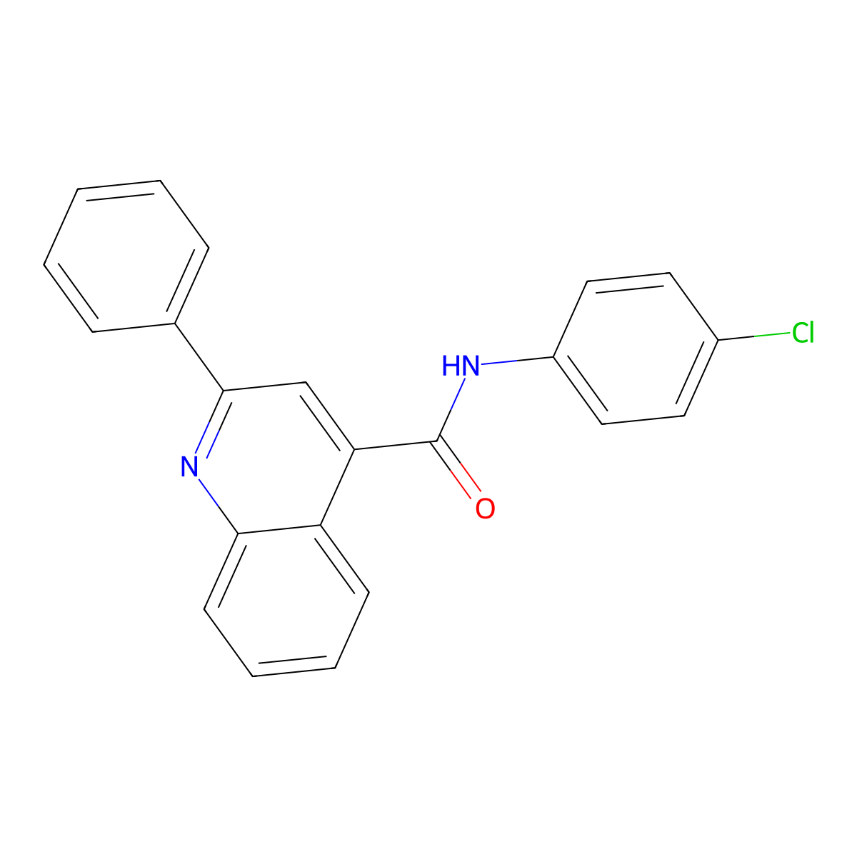 N-(4-chlorophenyl)-2-phenylquinoline-4-carboxamide molecular structure, CAS 300851-79-0