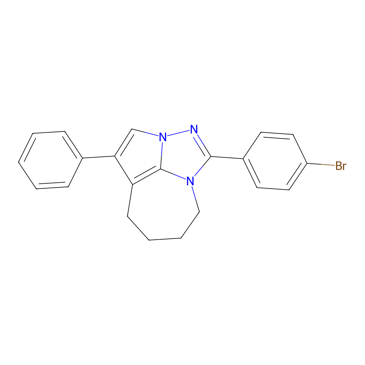 2-(4-Bromophenyl)-6-phenyl-1,3,4-triazatricyclo[5.4.1.0^{4,12}]dodeca-2,5,7(12)-triene molecular structure, CAS 300851-82-5