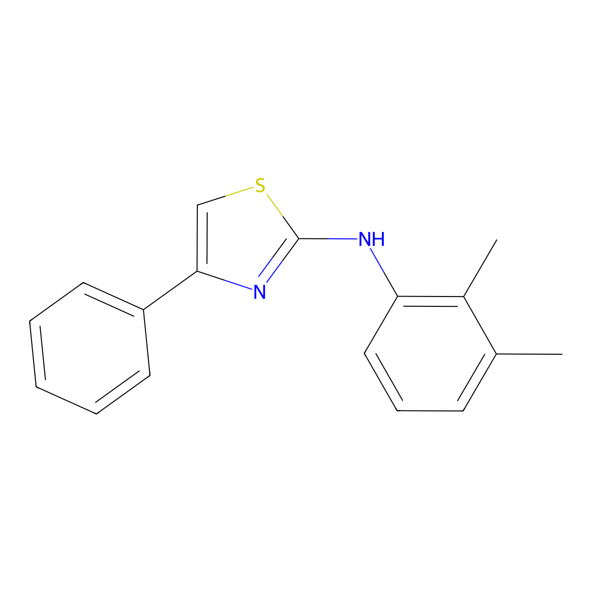 N-(2,3-dimethylphenyl)-4-phenyl-1,3-thiazol-2-amine molecular structure, CAS 300851-91-6