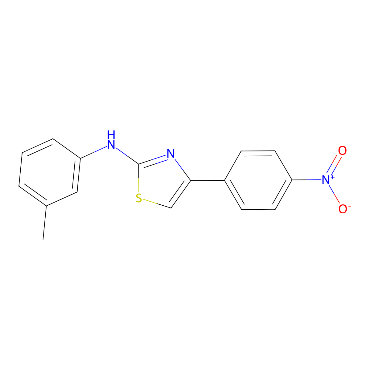 N-(3-methylphenyl)-4-(4-nitrophenyl)-1,3-thiazol-2-amine molecular structure, CAS 300852-00-0