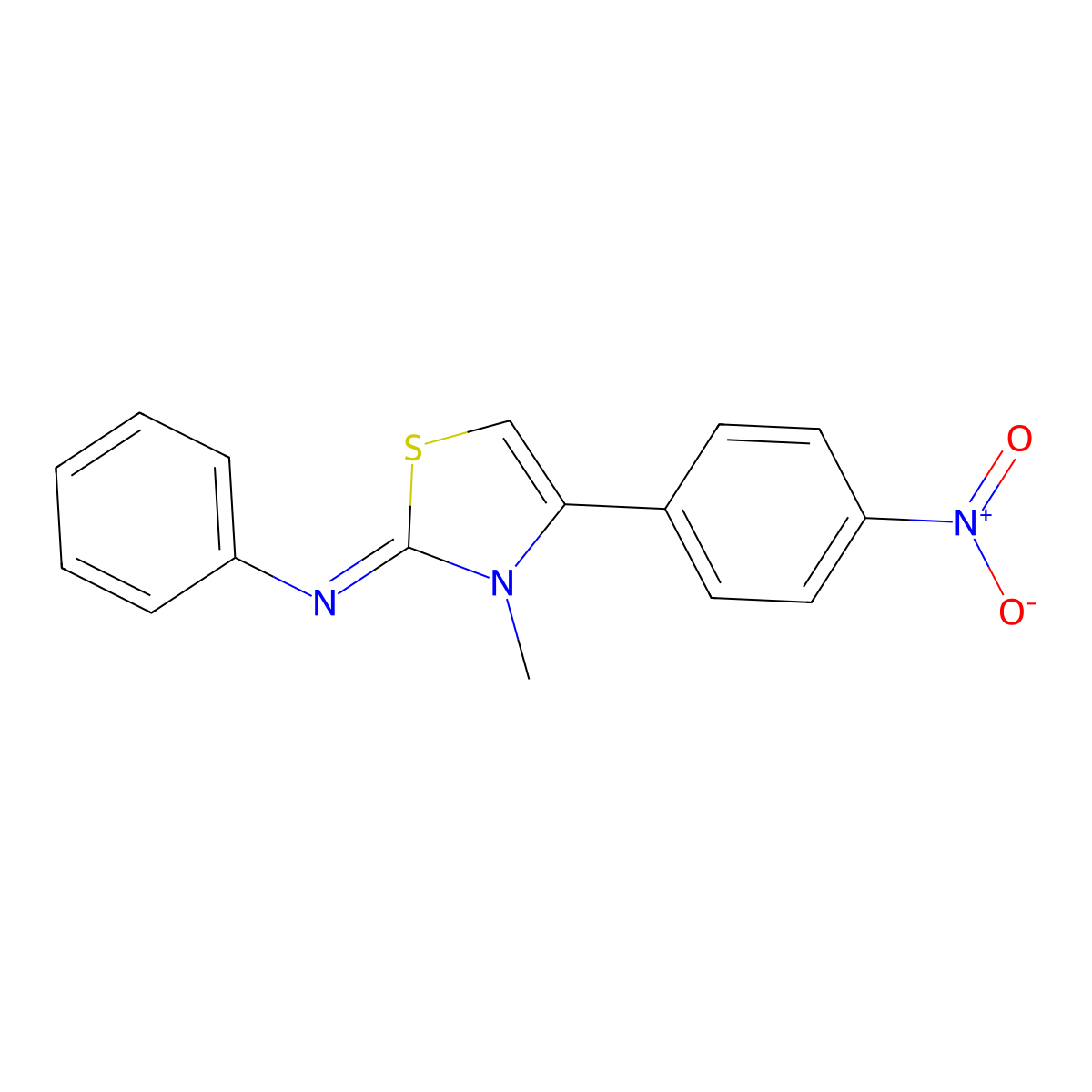 3-methyl-4-(4-nitrophenyl)-N-phenyl-1,3-thiazol-2-imine molecular structure, CAS 300852-27-1