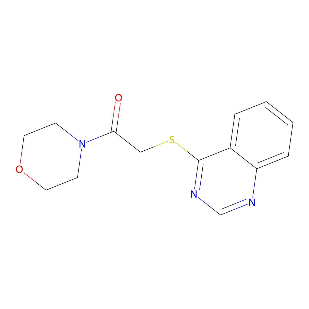 1-(Morpholin-4-yl)-2-(quinazolin-4-ylsulfanyl)ethanone molecular structure, CAS 300852-30-6
