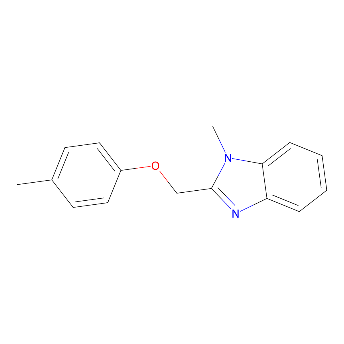 1-Methyl-2-p-tolyloxymethyl-1H-benzoimidazole molecular structure, CAS 300852-43-1