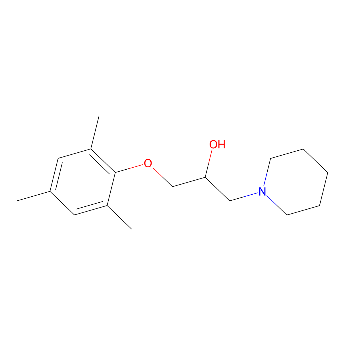 1-(Mesityloxy)-3-(piperidin-1-yl)propan-2-ol molecular structure, CAS 300852-45-3