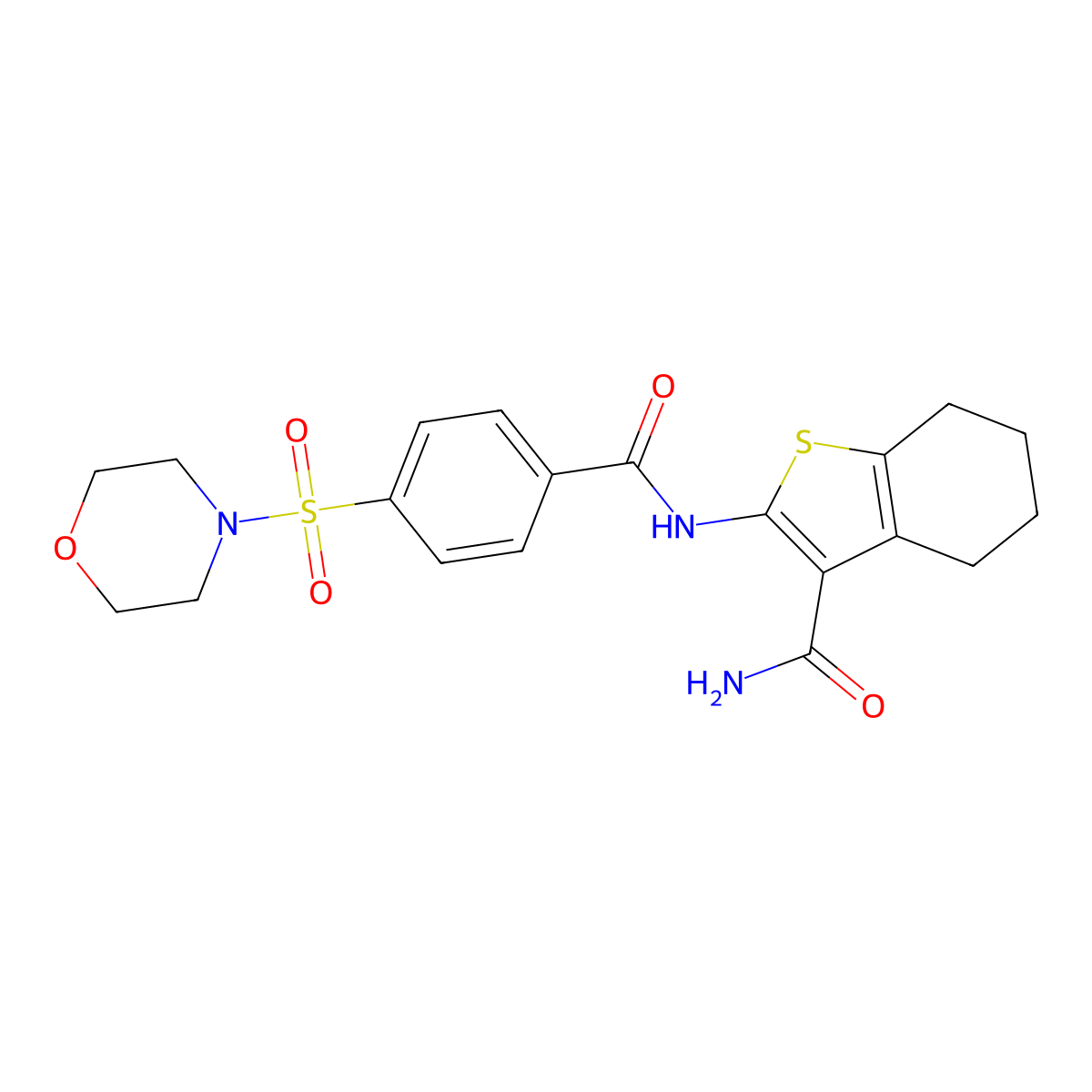 2-(4-(Morpholinosulfonyl)benzamido)-4,5,6,7-tetrahydrobenzo[b]thiophene-3-carboxamide molecular structure, CAS 300852-62-4