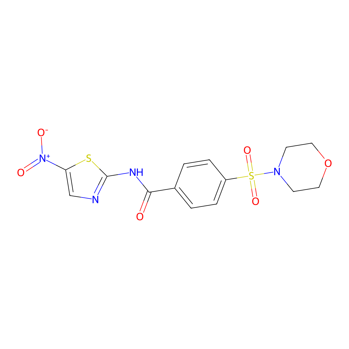 4-(morpholine-4-sulfonyl)-N-(5-nitro-1,3-thiazol-2-yl)benzamide molecular structure, CAS 300852-66-8