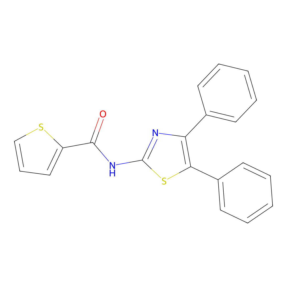 N-(4,5-diphenyl-1,3-thiazol-2-yl)thiophene-2-carboxamide molecular structure, CAS 300852-75-9