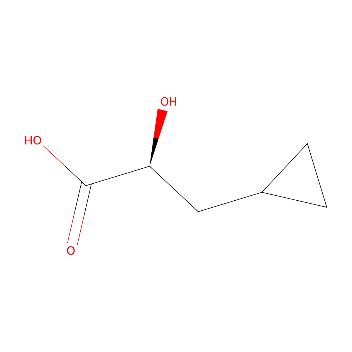 (S)-a-Hydroxy-cyclopropanepropanoic acid molecular structure, CAS 300853-97-8