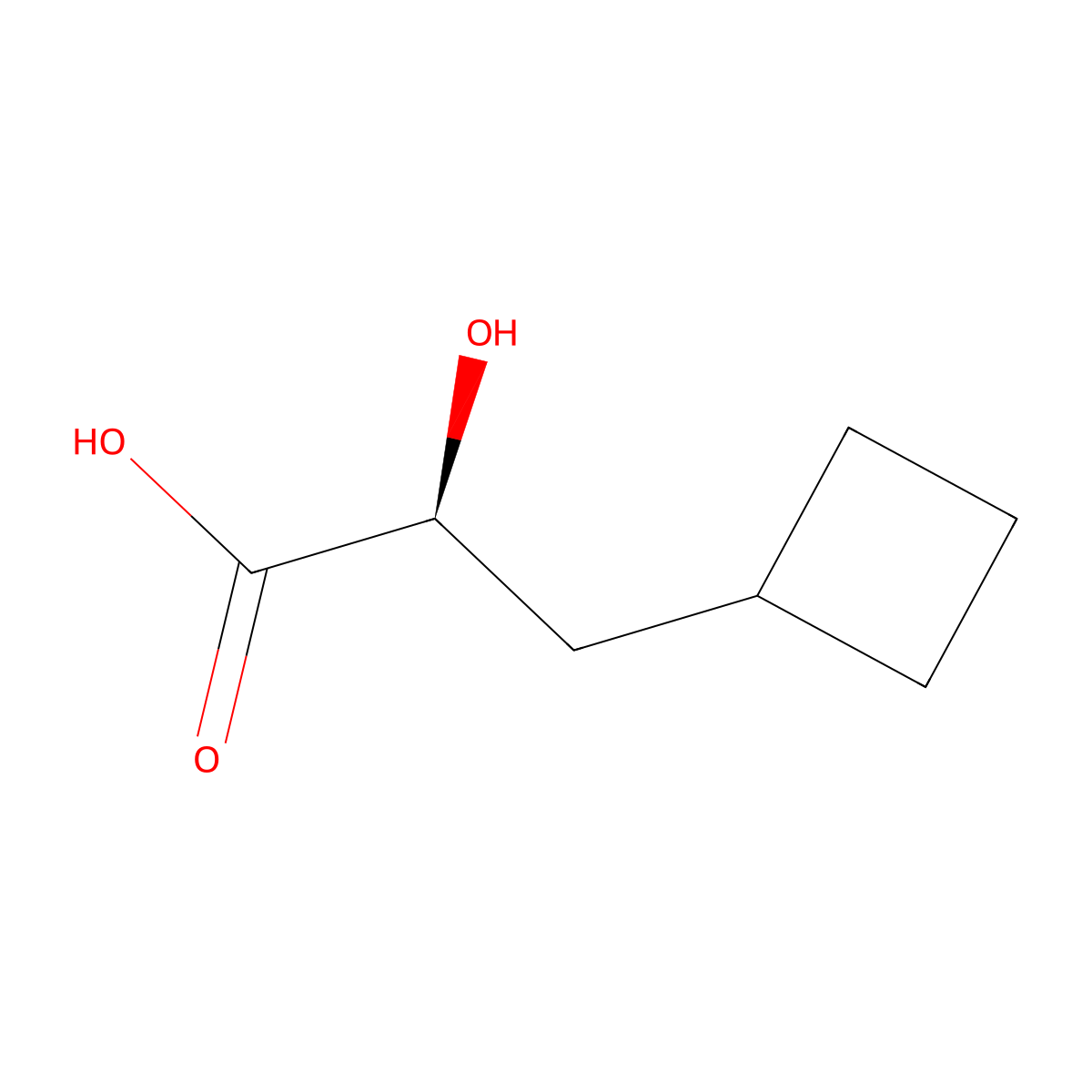 (S)-a-Hydroxy-cyclobutanepropanoic acid molecular structure, CAS 300854-01-7