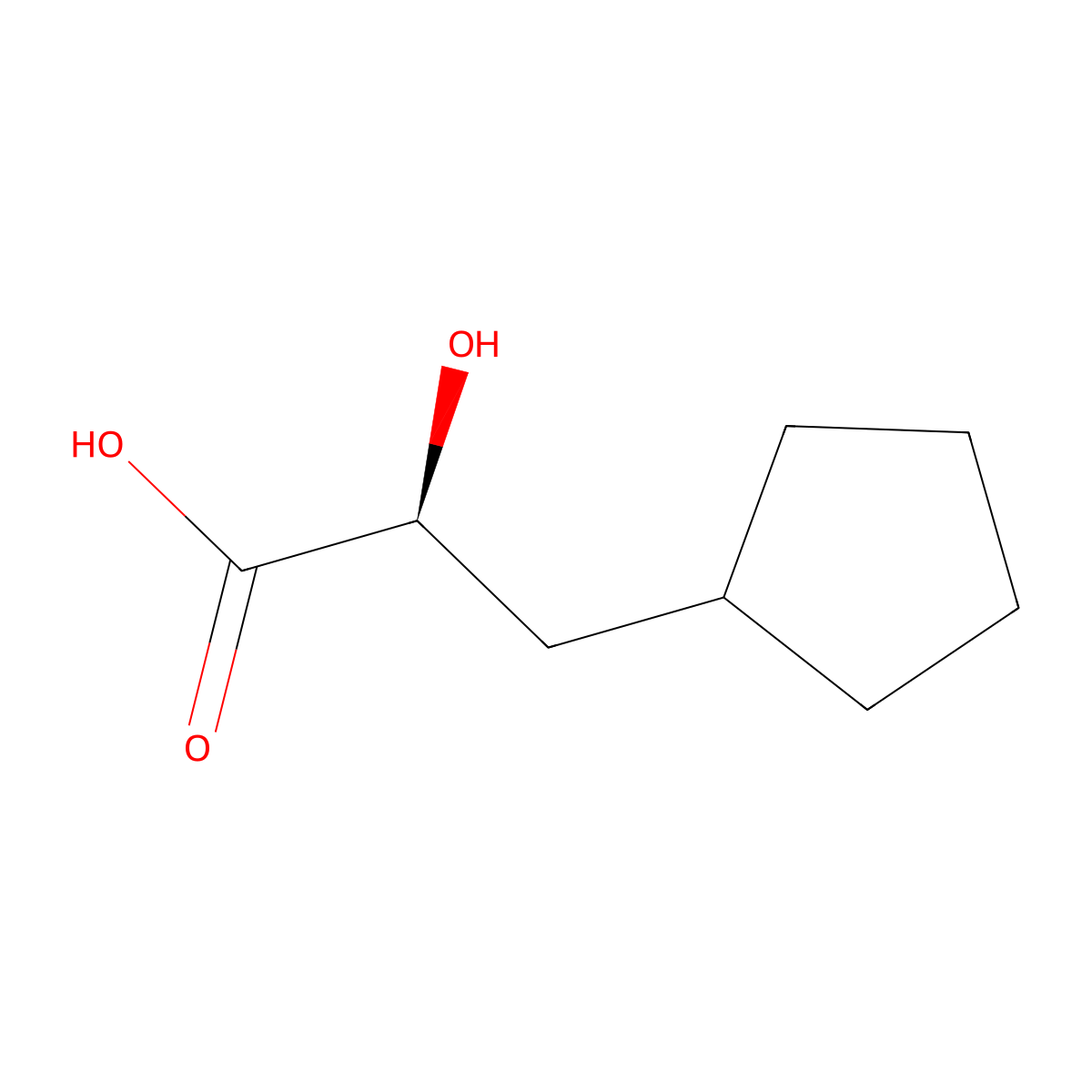 (S)-a-Hydroxy-cyclopentanepropanoic acid molecular structure, CAS 300854-06-2