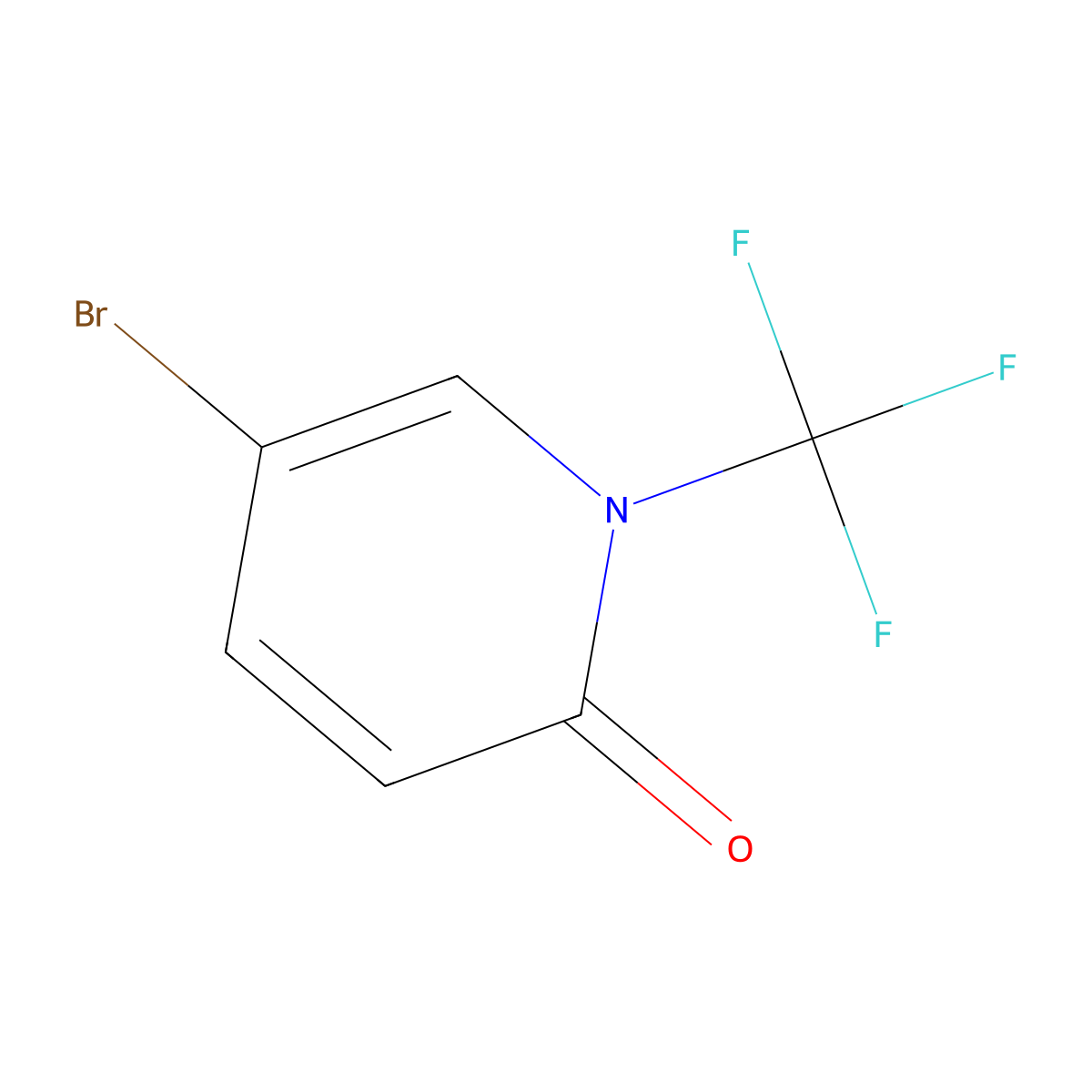 5-Bromo-1-(trifluoromethyl)pyridin-2-one molecular structure, CAS 3008598-04-4