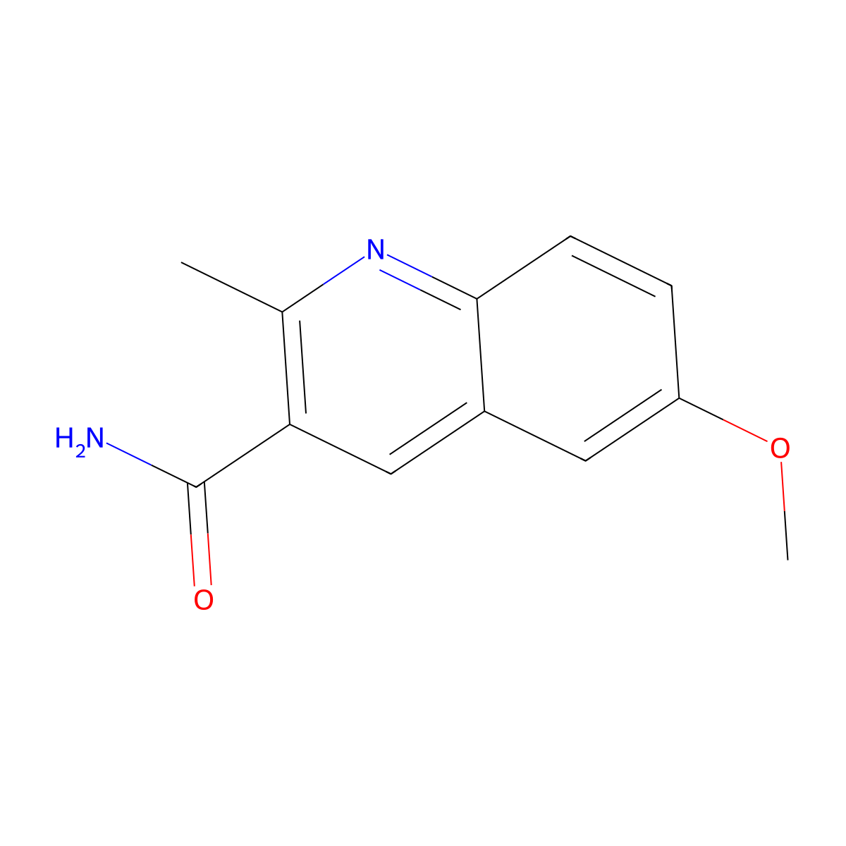 6-Methoxy-2-methylquinoline-3-carboxamide molecular structure, CAS 300860-46-2