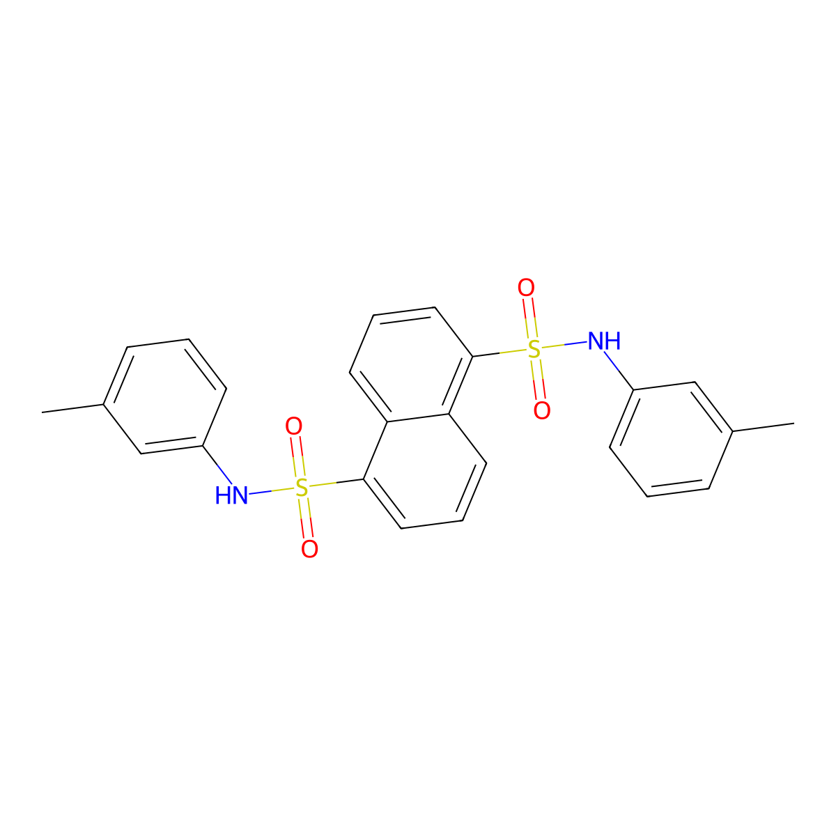 N,N'-bis(3-methylphenyl)naphthalene-1,5-disulfonamide molecular structure, CAS 300860-88-2