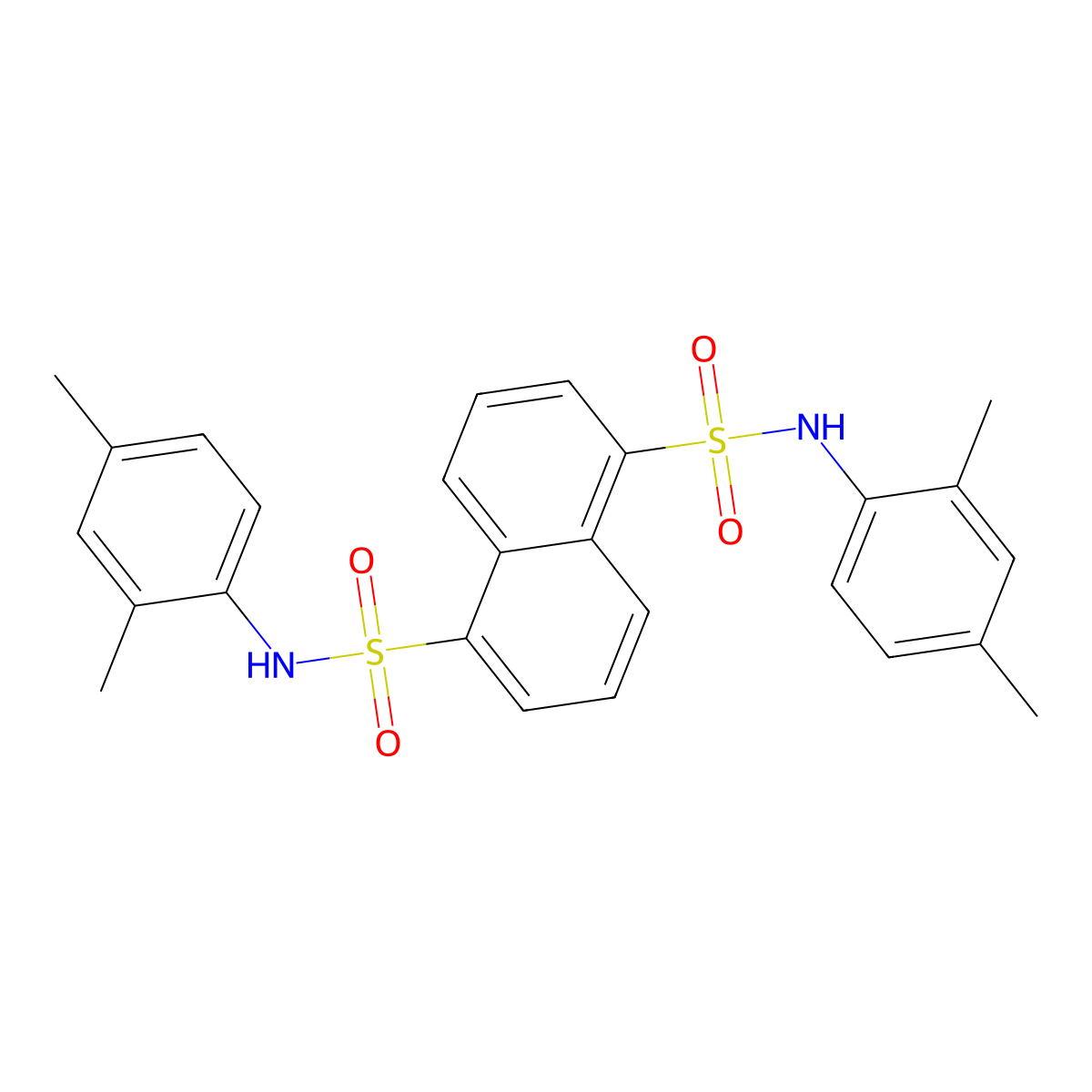 N,N'-bis(2,4-dimethylphenyl)naphthalene-1,5-disulfonamide molecular structure, CAS 300860-92-8