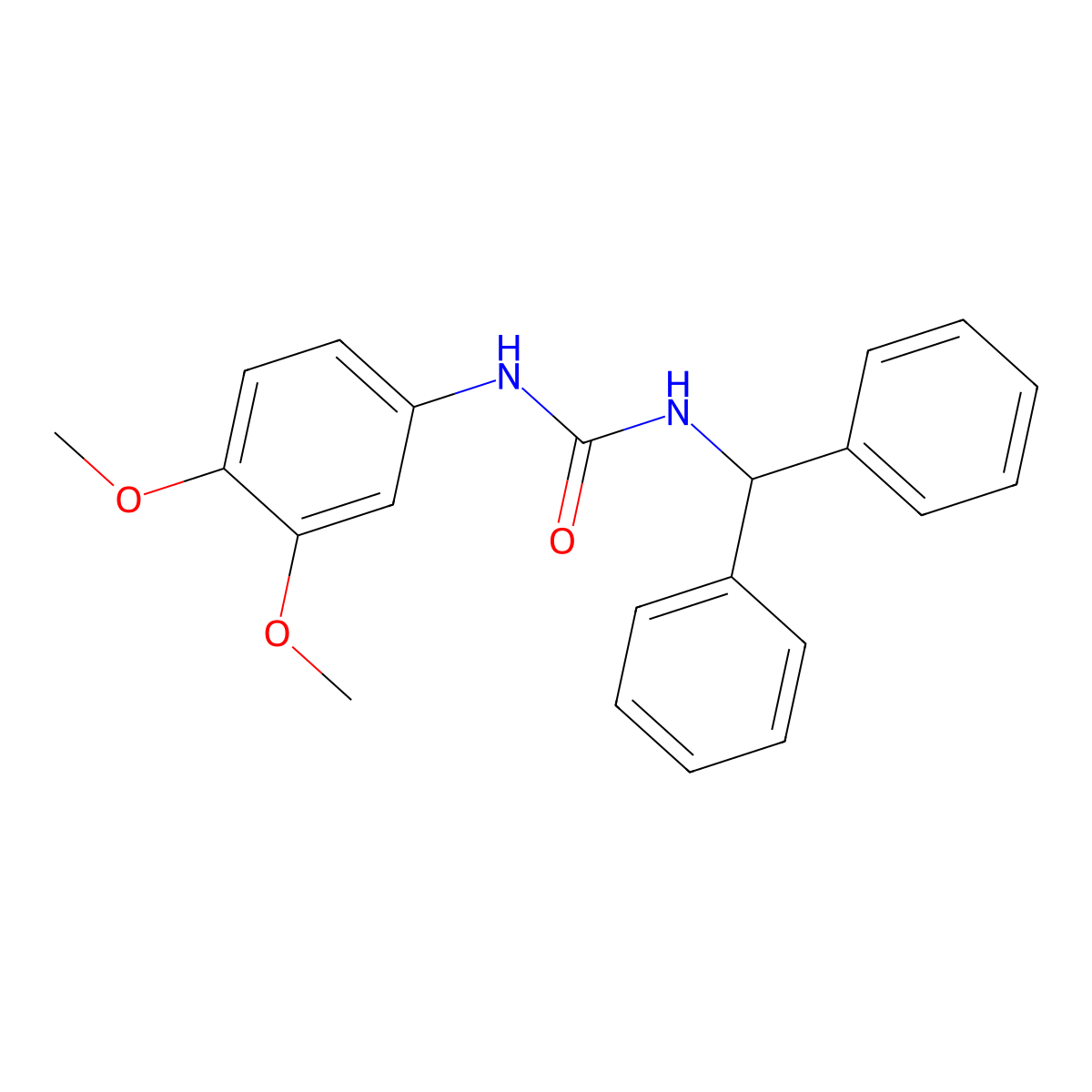 1-Benzhydryl-3-(3,4-dimethoxyphenyl)urea molecular structure, CAS 300862-44-6