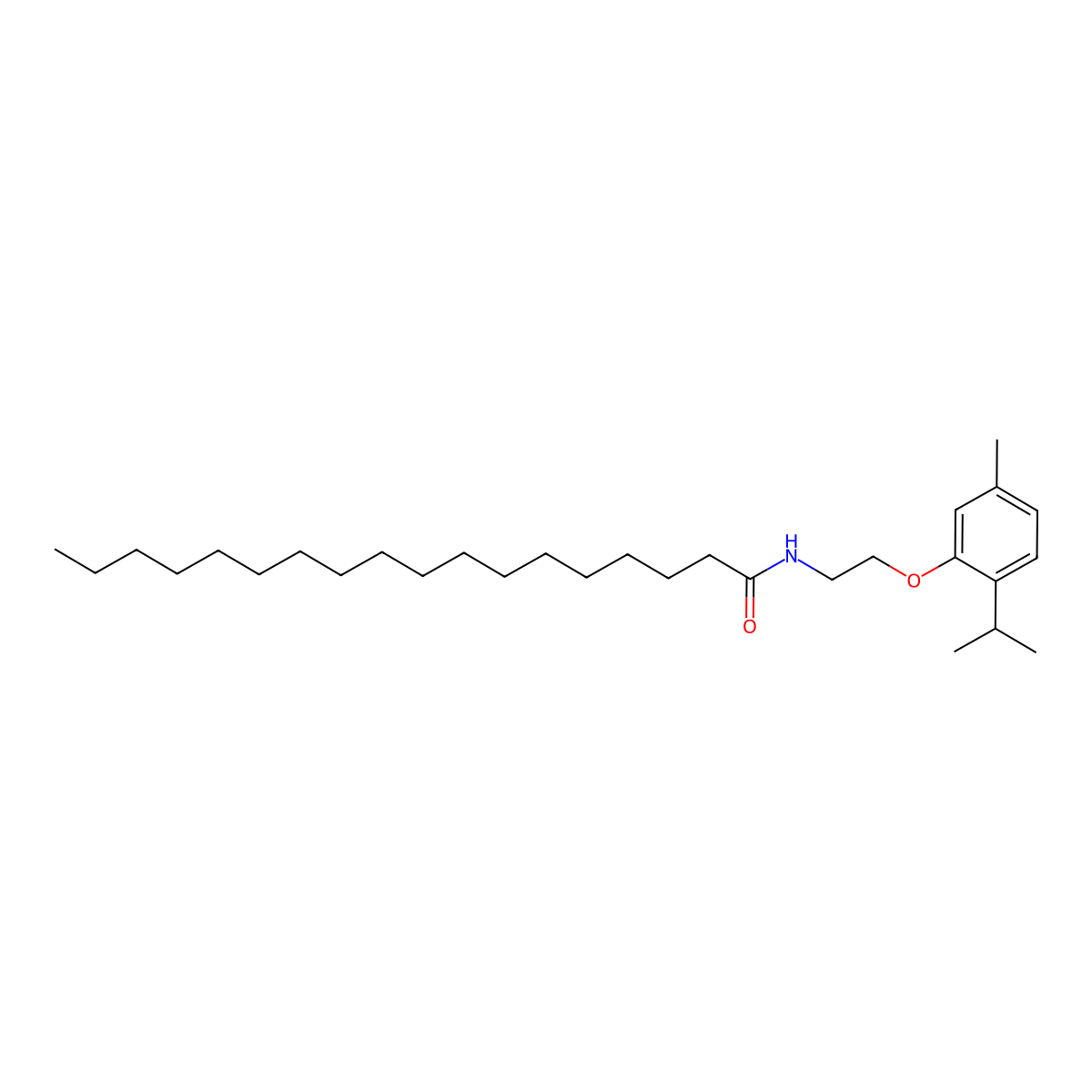 N-{2-[5-methyl-2-(propan-2-yl)phenoxy]ethyl}octadecanamide molecular structure, CAS 300862-77-5