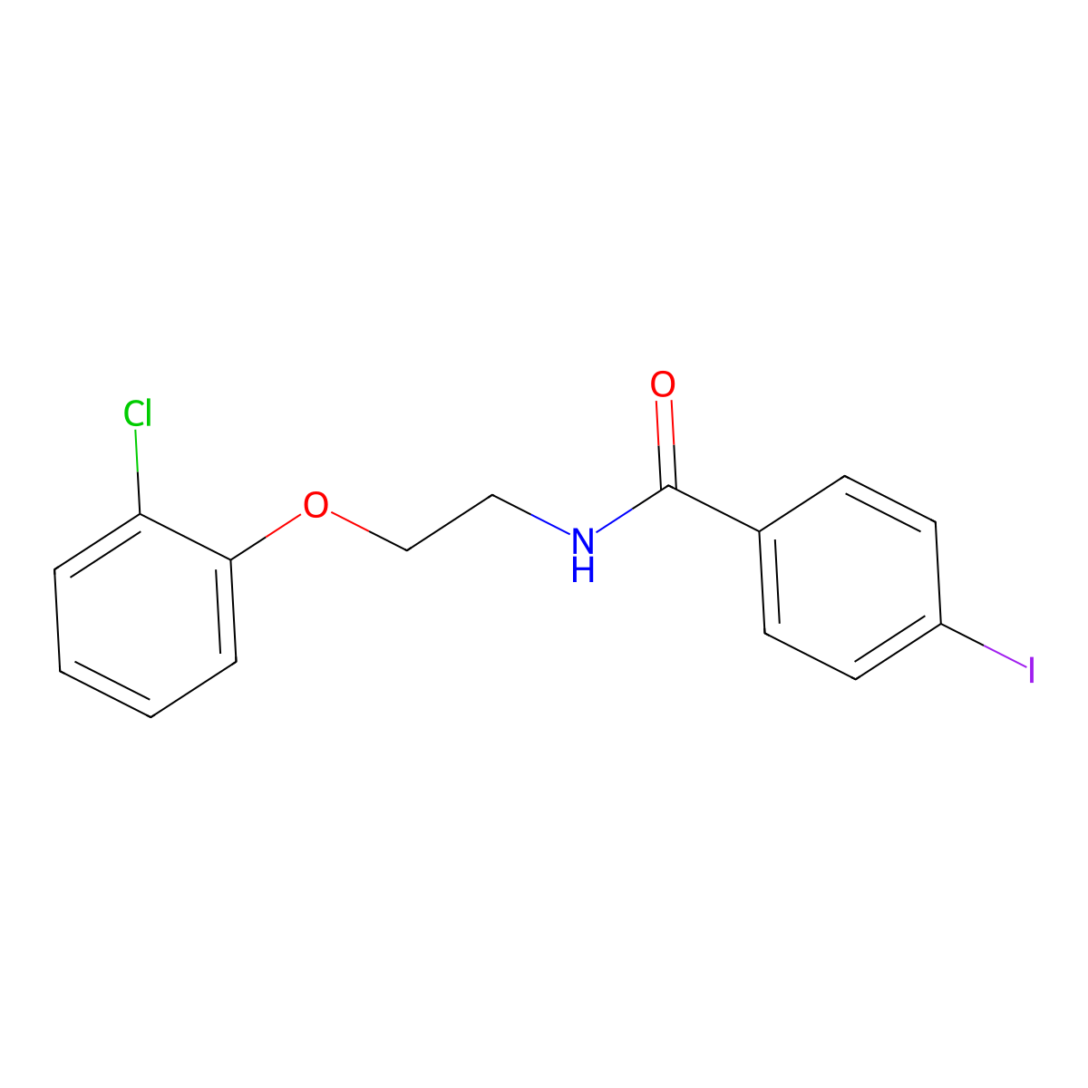 N-[2-(2-chlorophenoxy)ethyl]-4-iodobenzamide molecular structure, CAS 300862-84-4