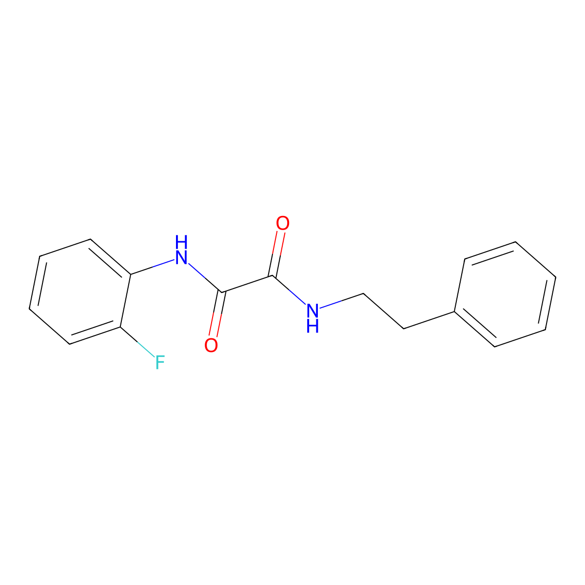 N-(2-fluorophenyl)-N'-(2-phenylethyl)ethanediamide molecular structure, CAS 300863-42-7