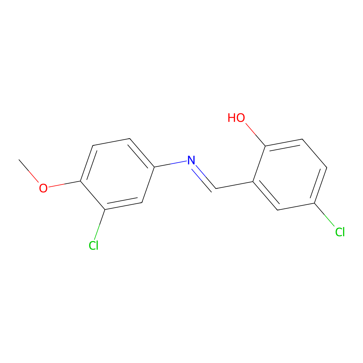 4-chloro-2-{(E)-[(3-chloro-4-methoxyphenyl)imino]methyl}phenol molecular structure, CAS 300865-44-5
