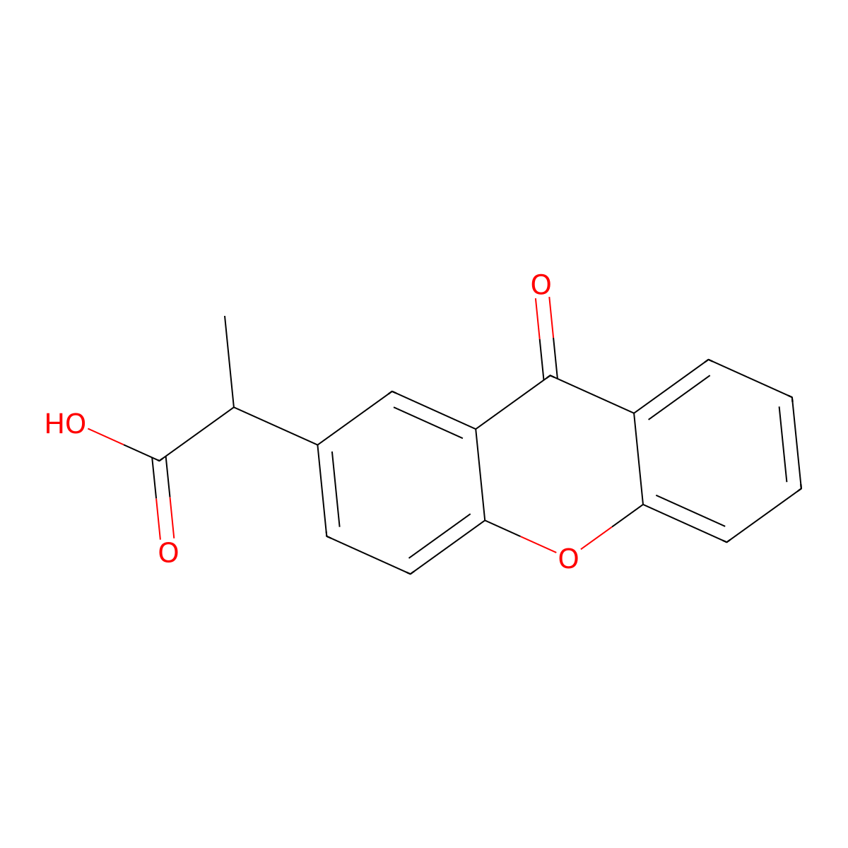 alpha-methyl-9-oxo-9H-xanthene-2-acetic acid molecular structure, CAS 30087-33-3