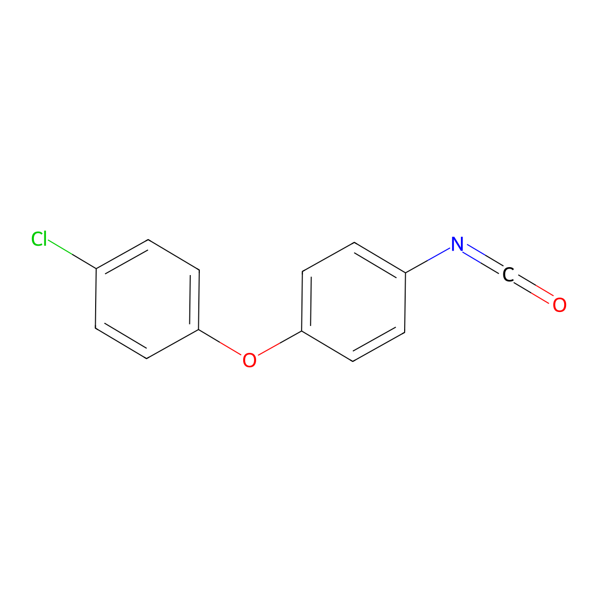 Benzene, 1-chloro-4-(isocyanatophenoxy)- molecular structure, CAS 30087-46-8