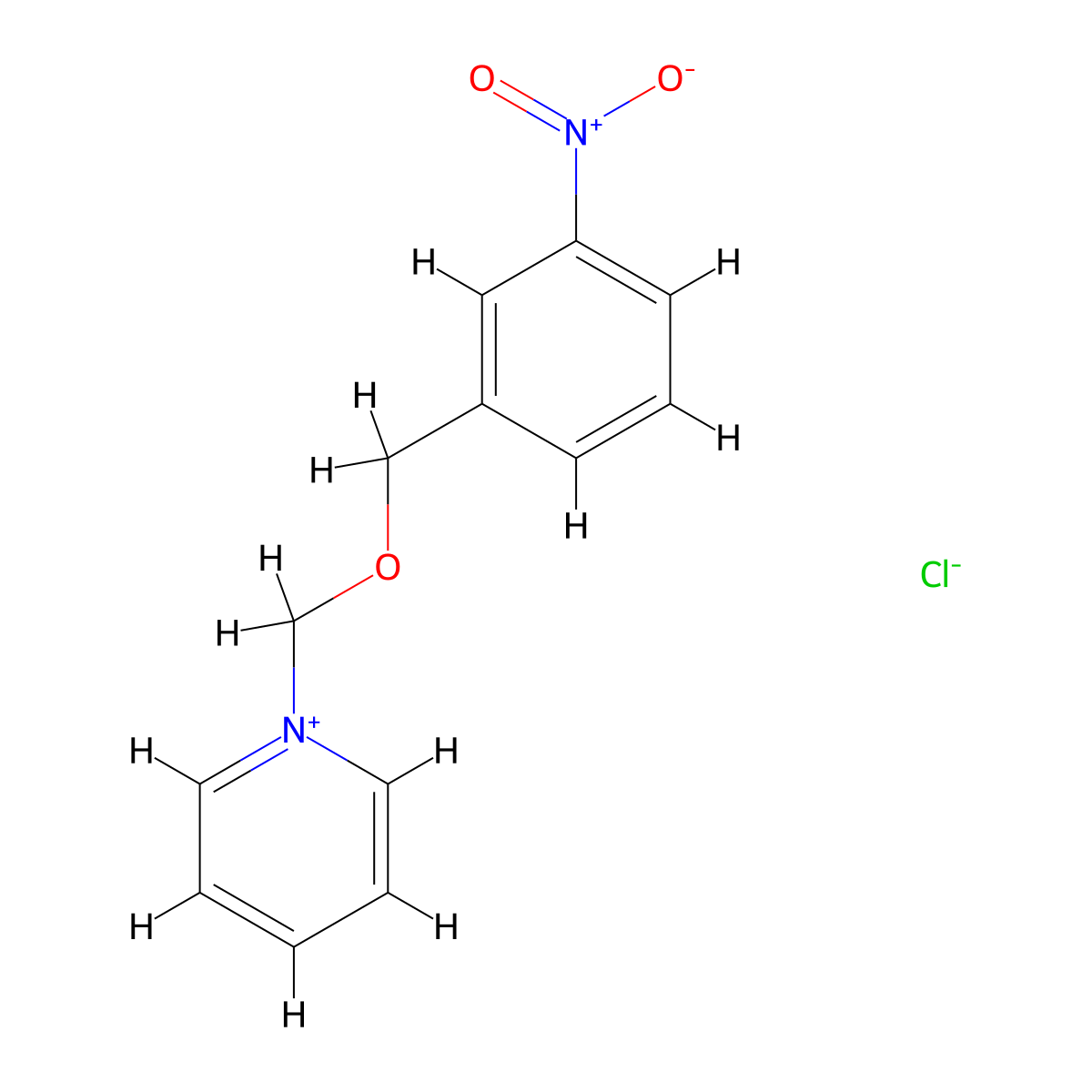 Pyridinium, 1-[[(3-nitrophenyl)methoxy]methyl]-, chloride (1:1) molecular structure, CAS 3009-13-0