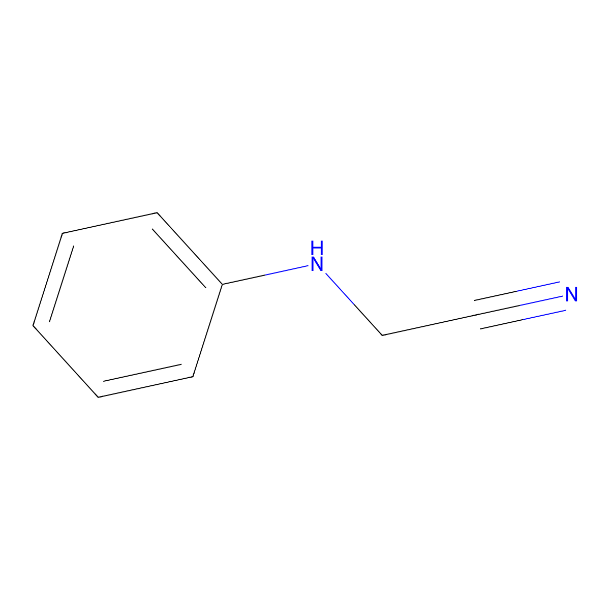 Anilinoacetonitrile molecular structure, CAS 3009-97-0