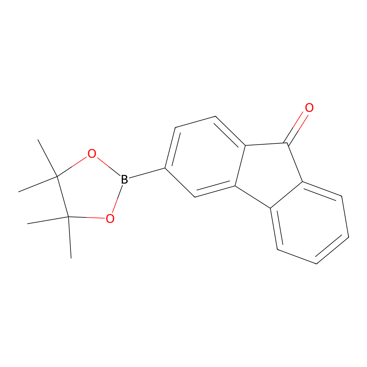 3-(4,4,5,5-Tetramethyl-1,3,2-dioxaborolan-2-YL)-9H-fluoren-9-one molecular structure, CAS 3009096-86-7