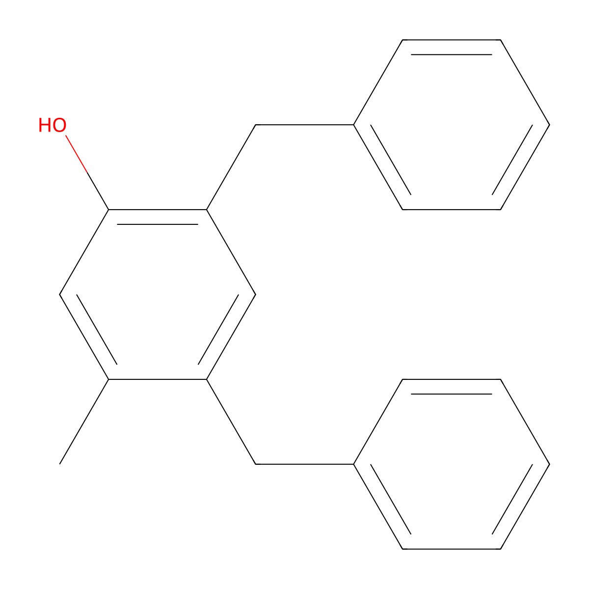 4,6-Dibenzyl-m-cresol molecular structure, CAS 30091-01-1