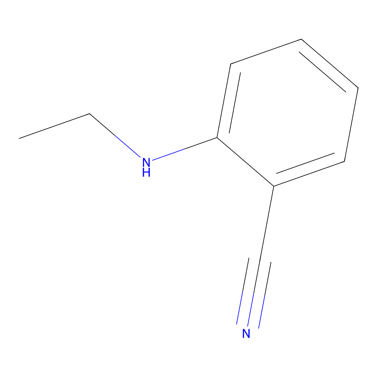 2-(Ethylamino)benzonitrile molecular structure, CAS 30091-24-8