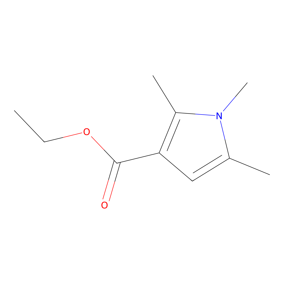 ethyl 1,2,5-trimethyl-1H-pyrrole-3-carboxylate molecular structure, CAS 30092-54-7