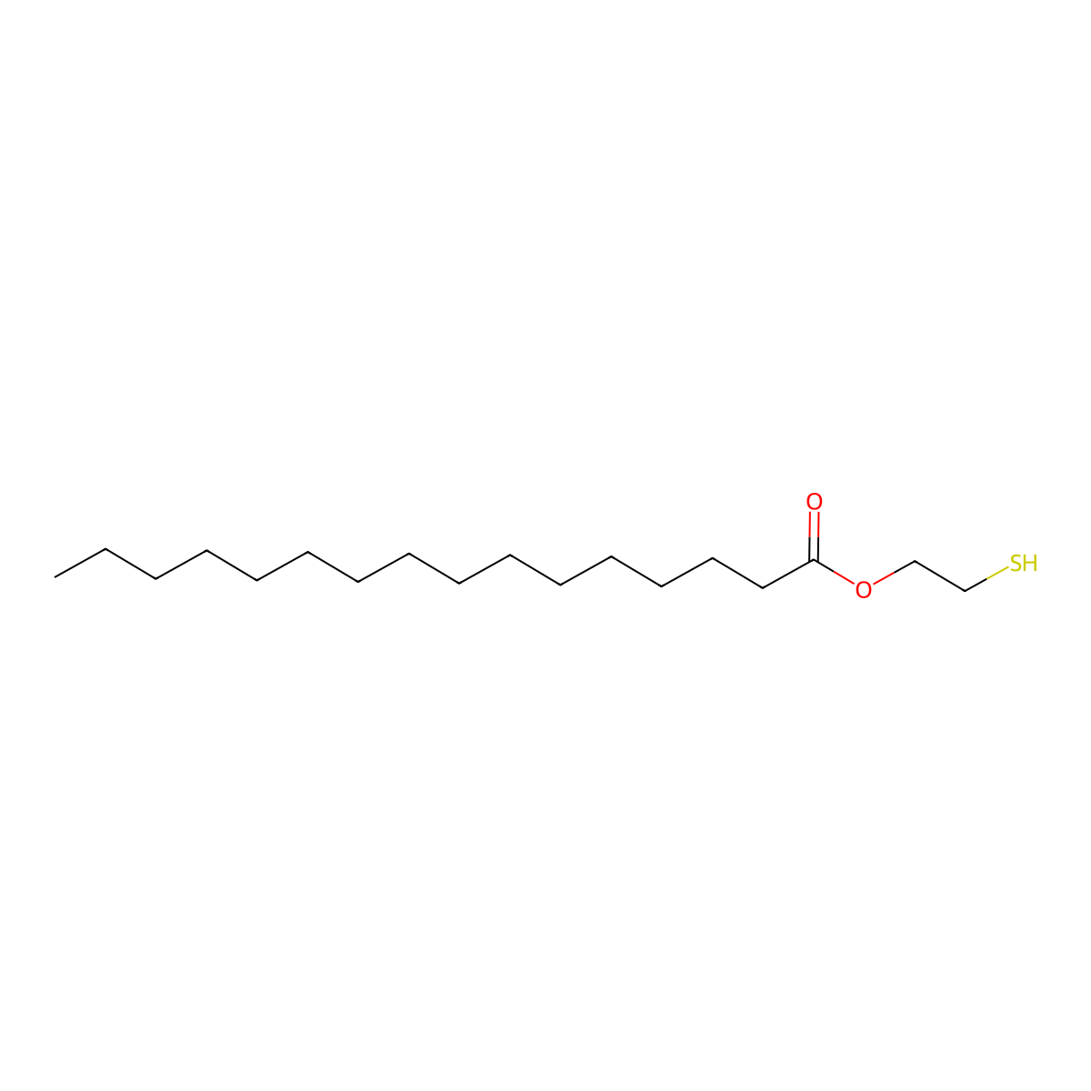 2-Mercaptoethyl palmitate molecular structure, CAS 30093-91-5