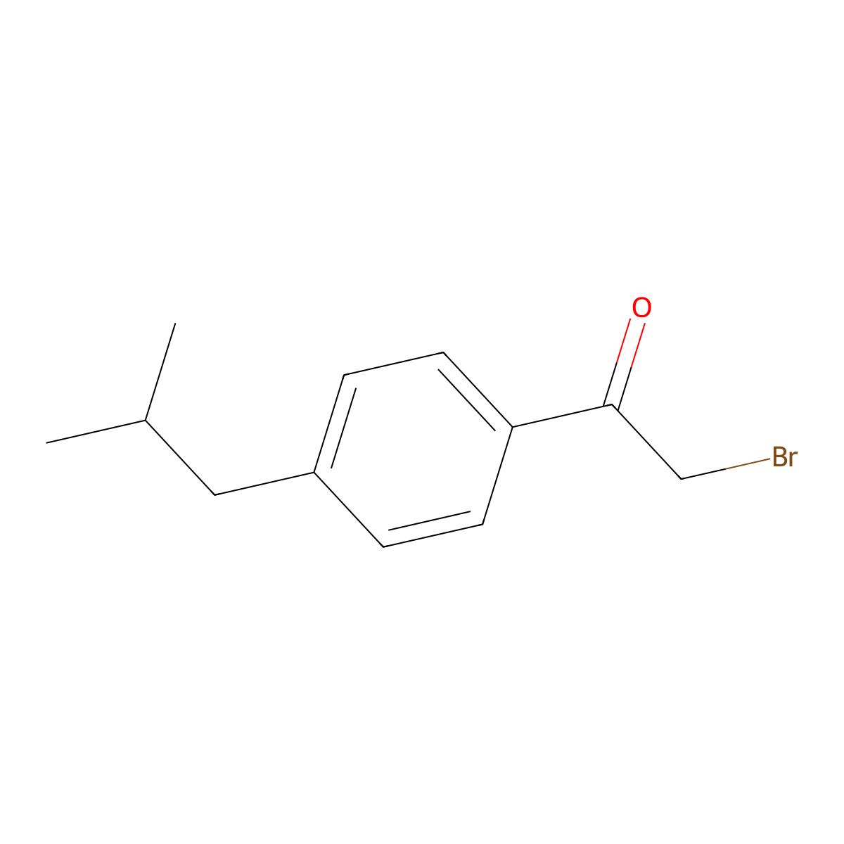 2-Bromo-1-(4-(2-methylpropyl)phenyl)ethan-1-one molecular structure, CAS 30095-48-8