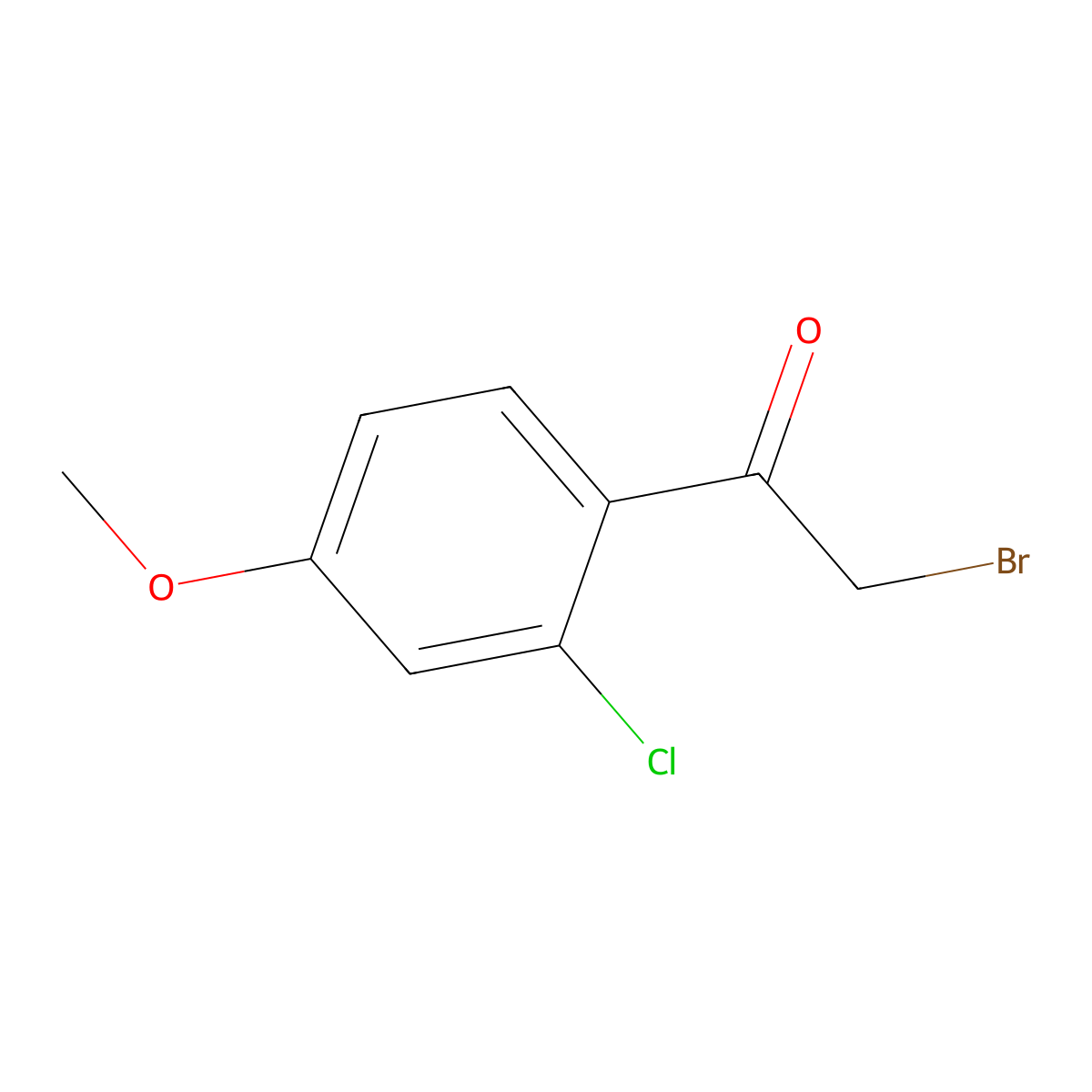 2-Bromo-1-(2-chloro-4-methoxyphenyl)ethanone molecular structure, CAS 30095-51-3
