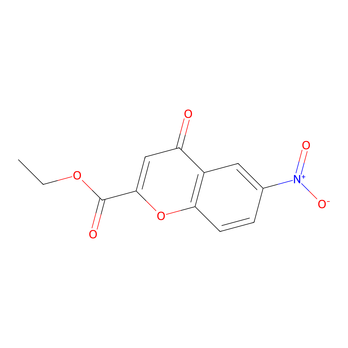 4H-1-Benzopyran-2-carboxylic acid, 6-nitro-4-oxo-, ethyl ester molecular structure, CAS 30095-79-5