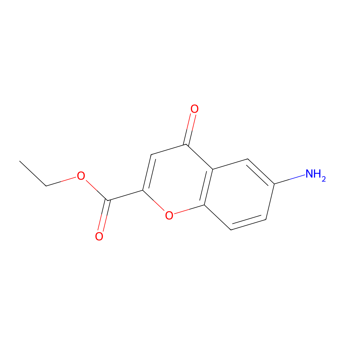 Ethyl 6-amino-4-oxo-4H-chromene-2-carboxylate molecular structure, CAS 30095-81-9