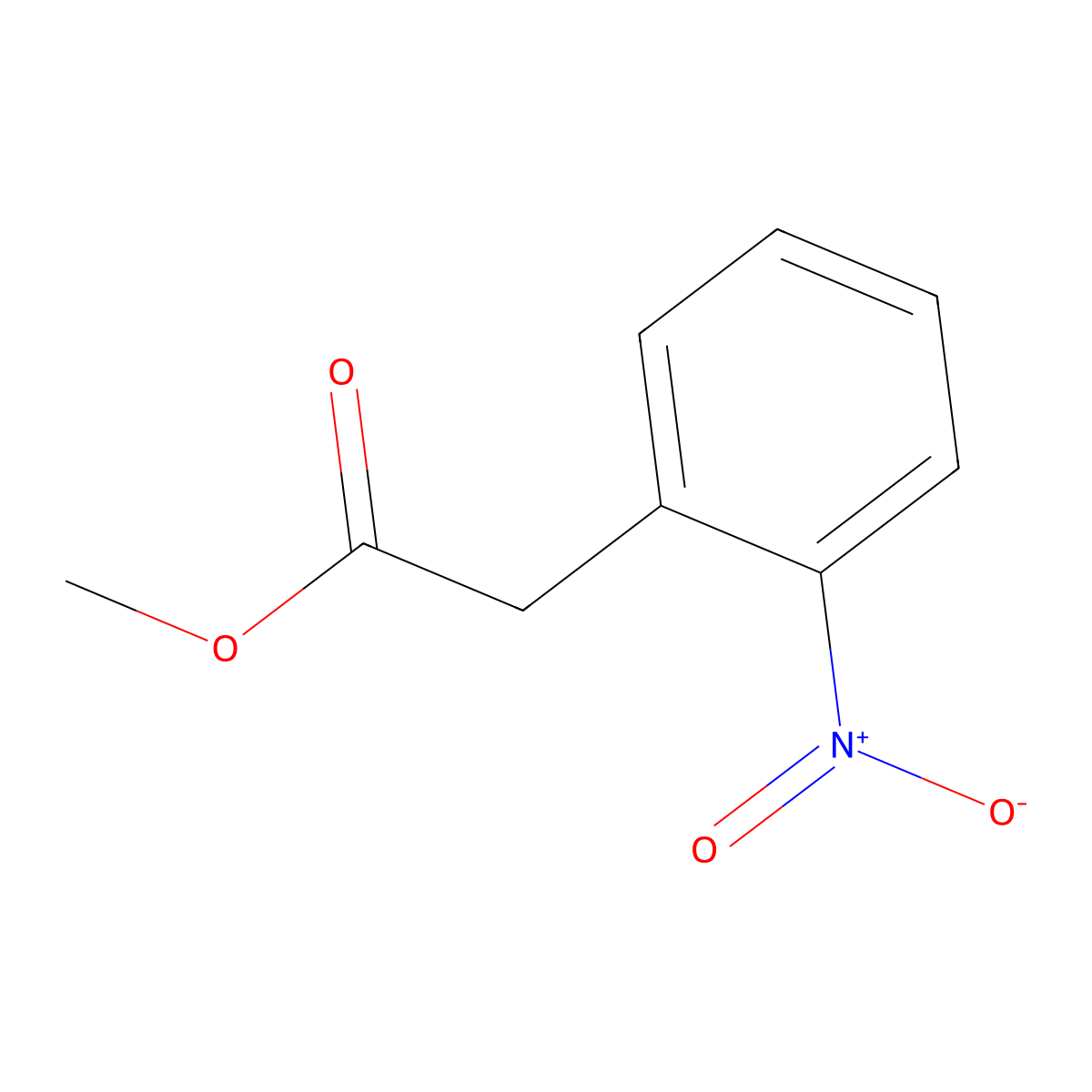 Methyl 2-(2-nitrophenyl)acetate molecular structure, CAS 30095-98-8