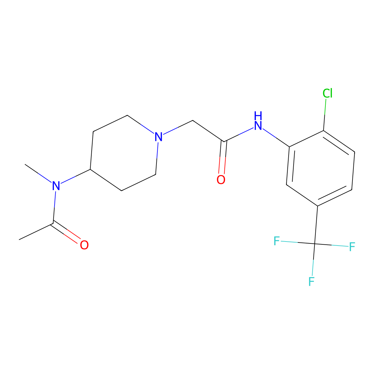 N-[1-({[2-chloro-5-(trifluoromethyl)phenyl]carbamoyl}methyl)piperidin-4-yl]-N-methylacetamide molecular structure, CAS 3009535-69-4