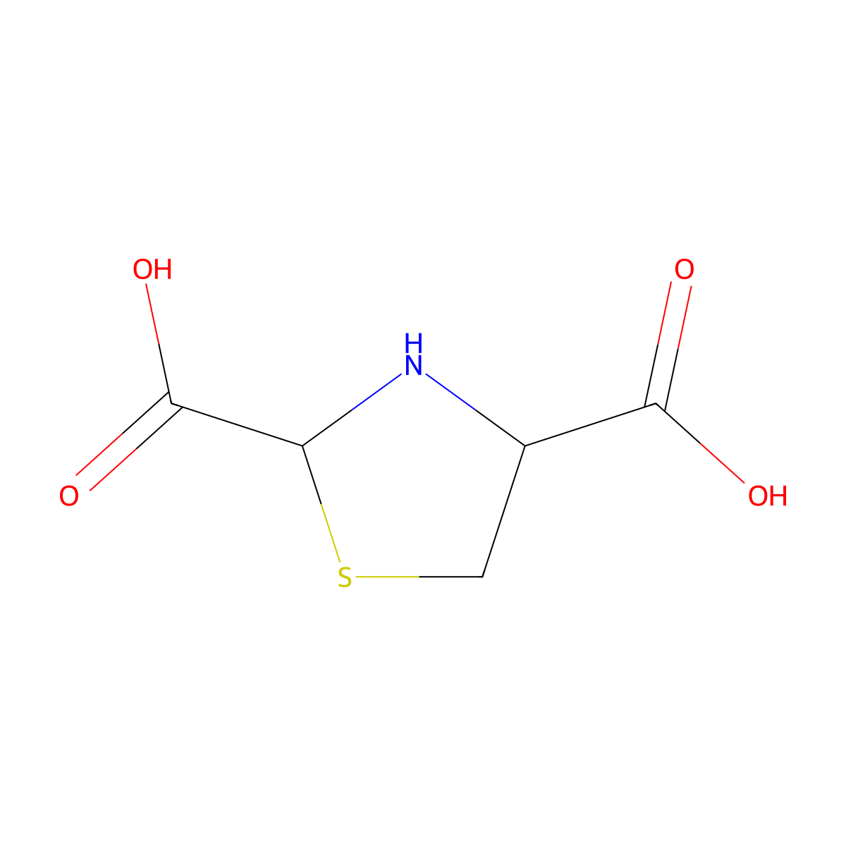 2-Carboxythiazolidine-4-carboxylic acid molecular structure, CAS 30097-06-4
